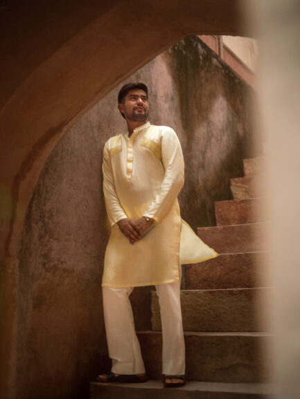 Aab-e-Rang Silk Kurta Set