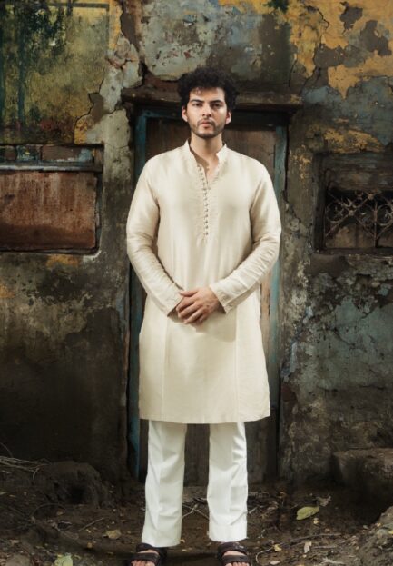 Ivory Dawn Silk Kurta Set